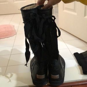 UGG leather tie up tall boots